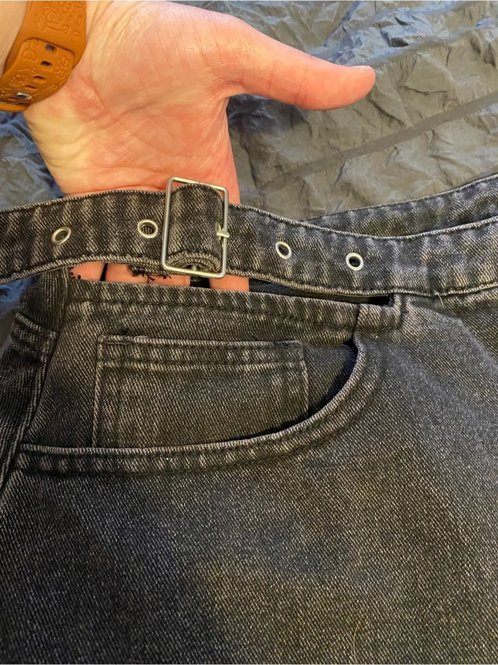 Black Cider Denim Cutoff Shorts